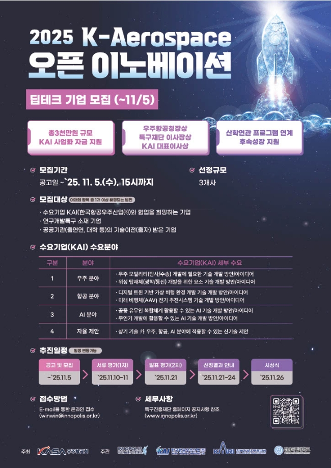 2025 오픈 이노베이션 딥테크 기업 모집 포스터